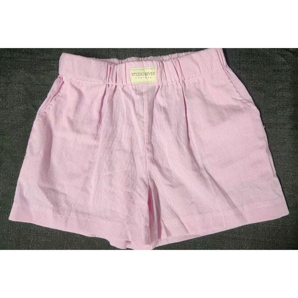 NEW Studio Seven Designs Lila Lounge Shorts Women's‎ Sz Small Pink White NWOT